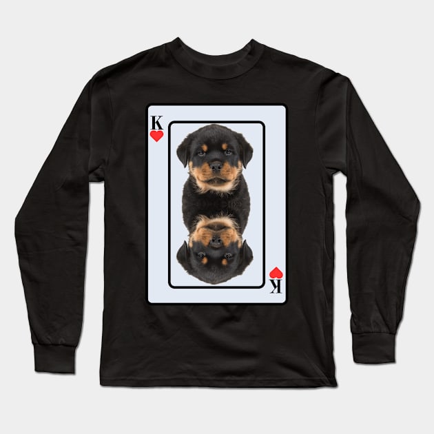 Rottweiler King Of Hearts Long Sleeve T-Shirt by HighwayForSouls